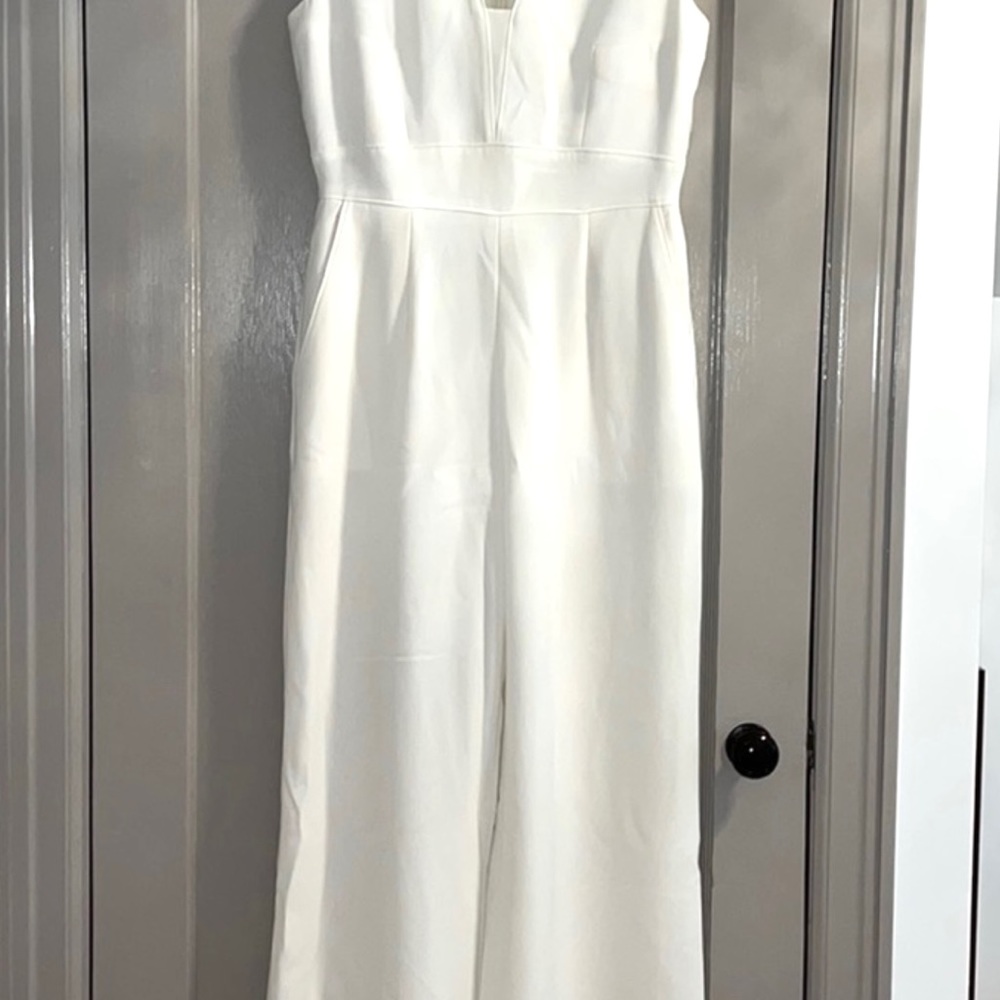 Tahari ASL - Jumpsuit Crema/Blanco Elegante Sz 2 *COMO NUEVO**